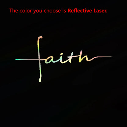 Faith Cross Vinyl Decal – Car Window & Laptop Christian Decor