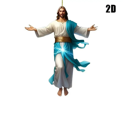 2D Jesus Rearview Mirror Pendant – Catholic Car Decor
