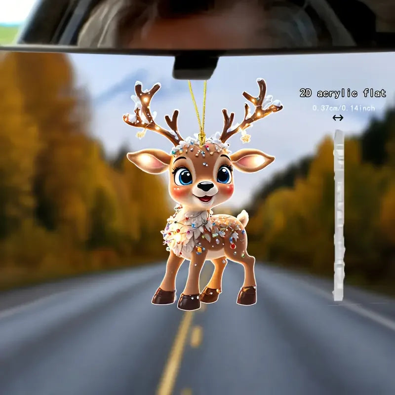 Acrylic Reindeer Baby Decor – Festive Car & Tree Ornament