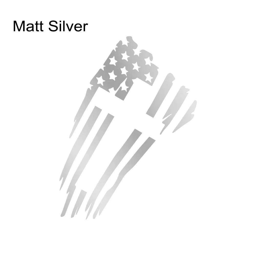 USA Flag Cross Vinyl Decal – Christian Car & Truck Sticker Matt Silver – Car Accessories | MotorWorld Marketplace
