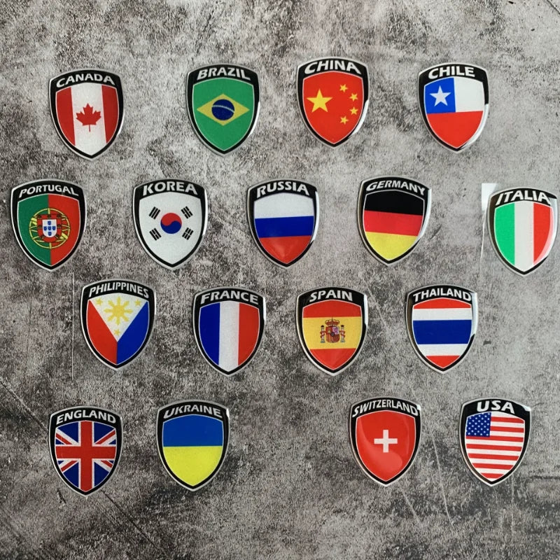 3D Reflective National Flag Sticker Motorcycle Parts Car Decal Korea France Russia Spain Brazil Chile ukraine British Italy USA – Car Accessories | MotorWorld Marketplace