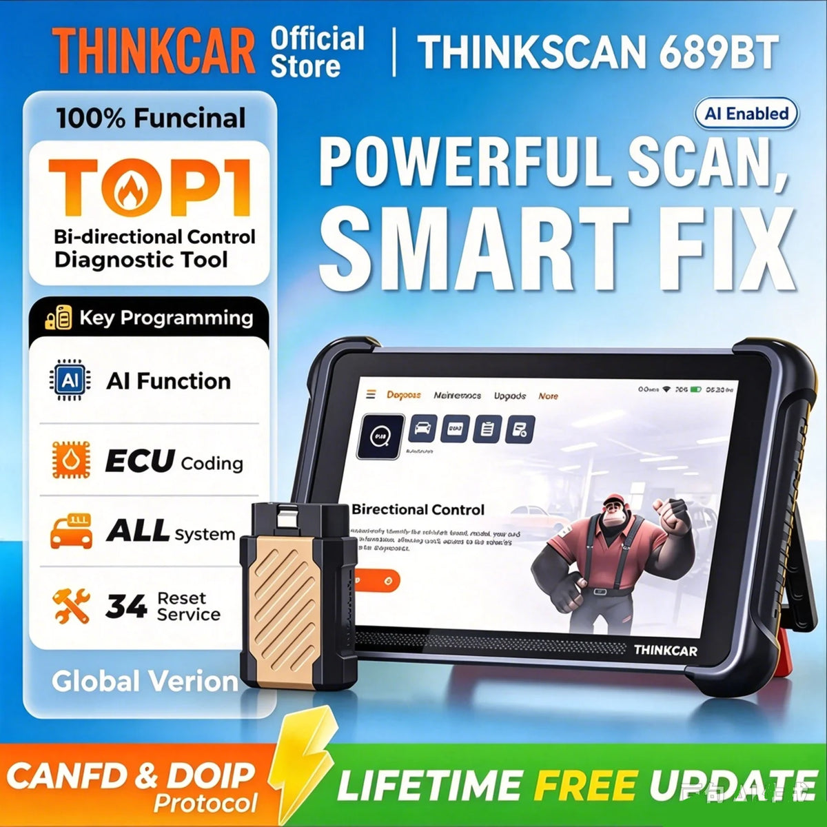 THINKSCAN 689BT Pro OBD2 Scanner ECU Coding & 34 Resets – Car Accessories | MotorWorld Marketplace