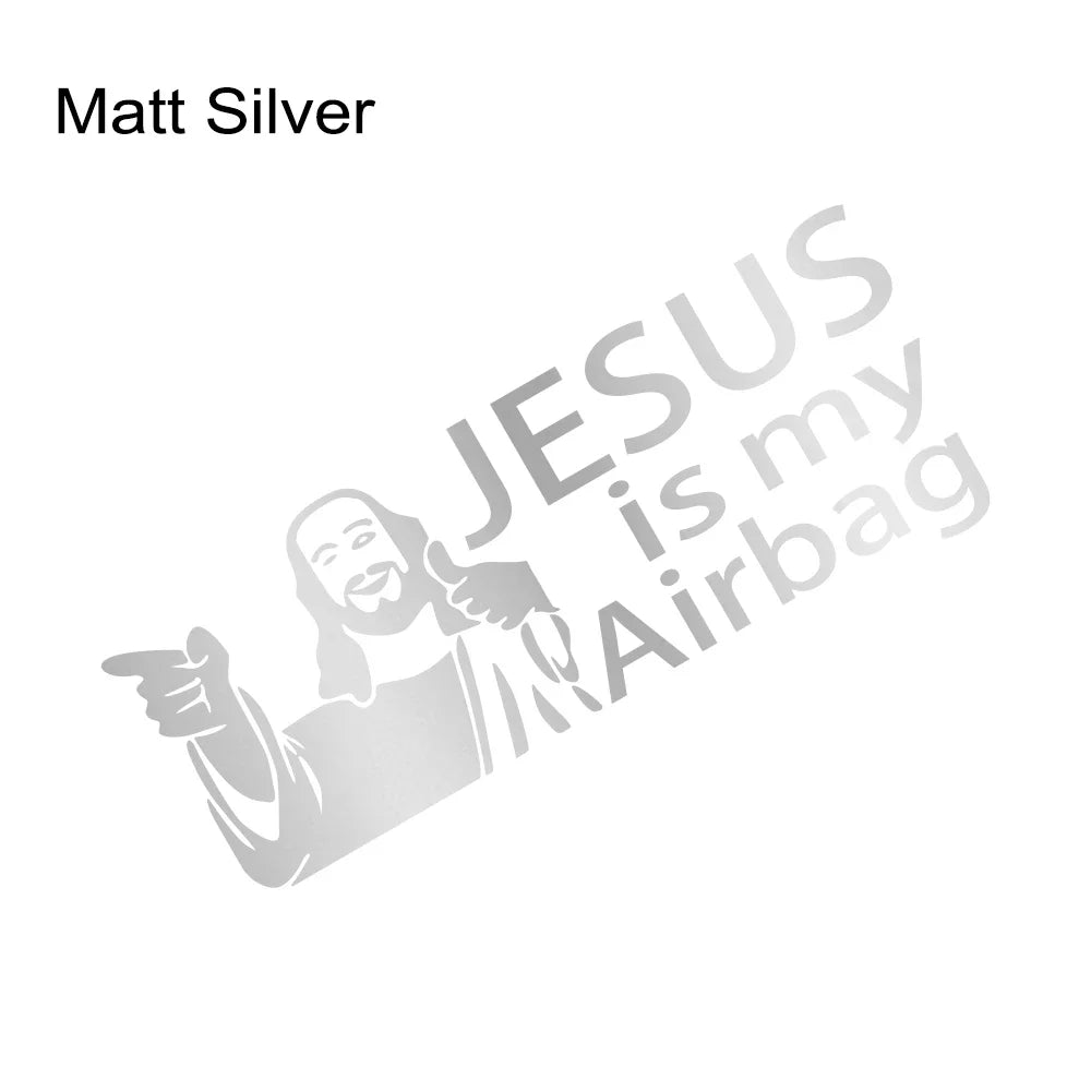 Jesus Is My Airbag Vinyl Decal – Safety Car & Truck Sticker Matt Silver – Car Accessories | MotorWorld Marketplace