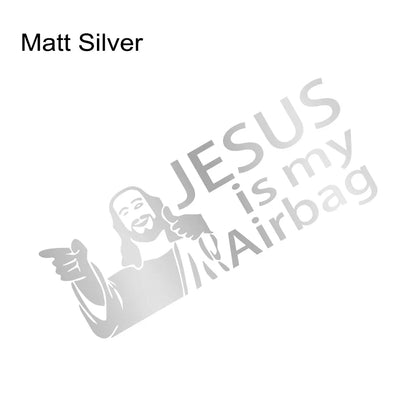 Jesus Is My Airbag Vinyl Decal – Safety Car & Truck Sticker Matt Silver – Car Accessories | MotorWorld Marketplace