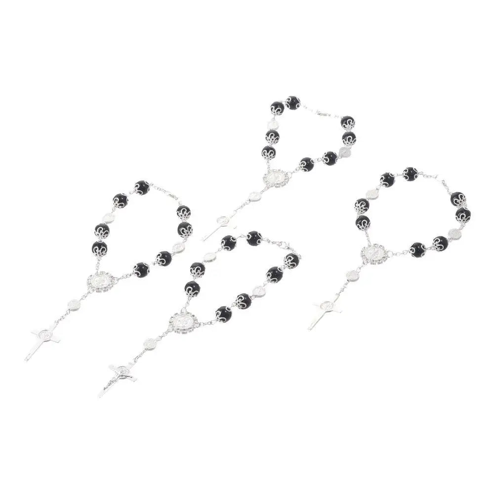 4pcs 10mm Alloy Glass Car Rosary Beads Pendant – 5 Colors