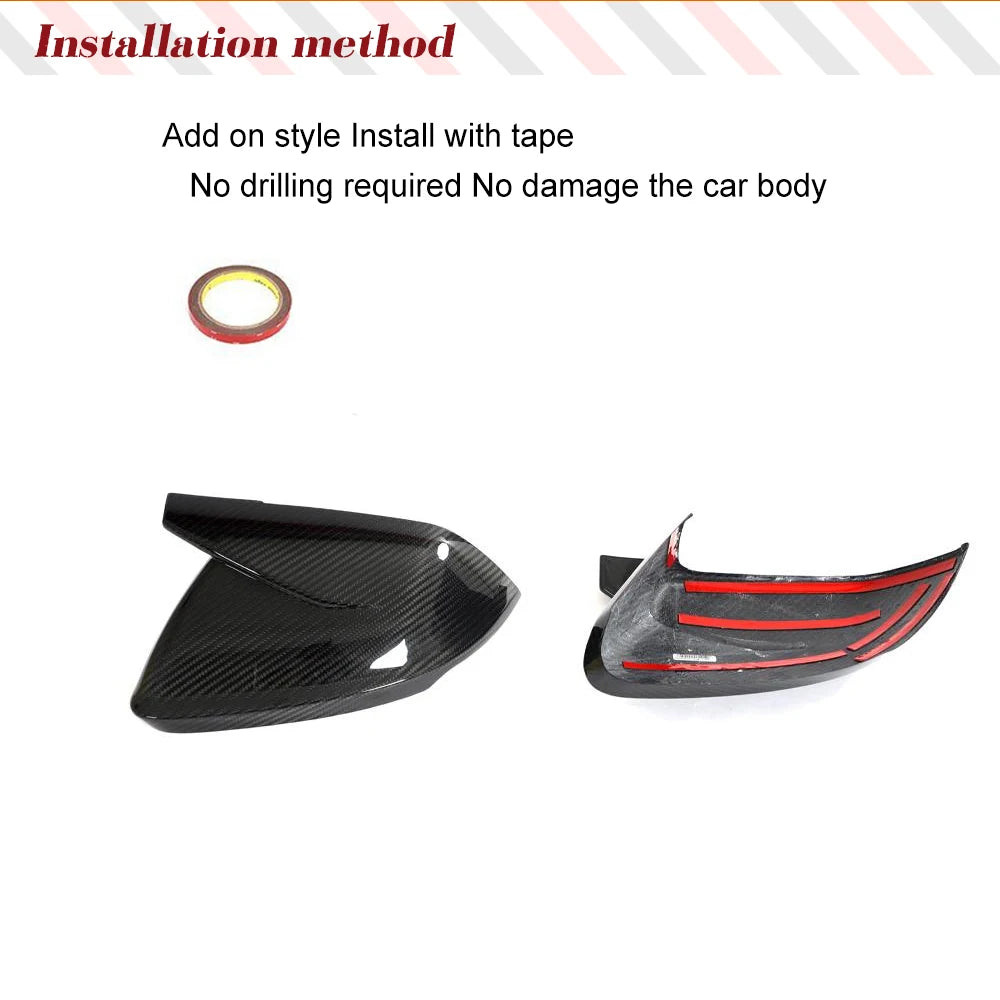 Dry Carbon Mirror Caps for Lamborghini Urus or Audi Q8/SQ8/RSQ8 2020-23