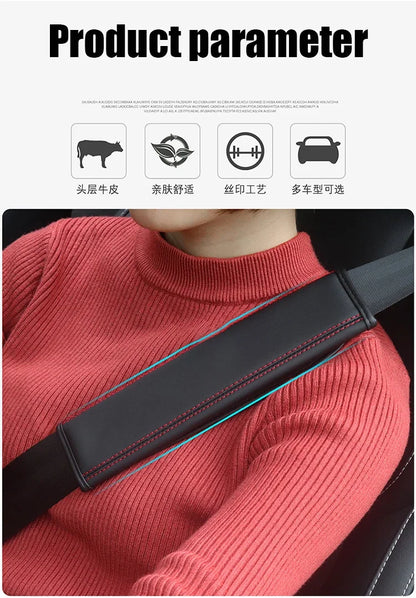 Ford STLine ST Cowhide Leather Seat Belt Cover – Premium Protector