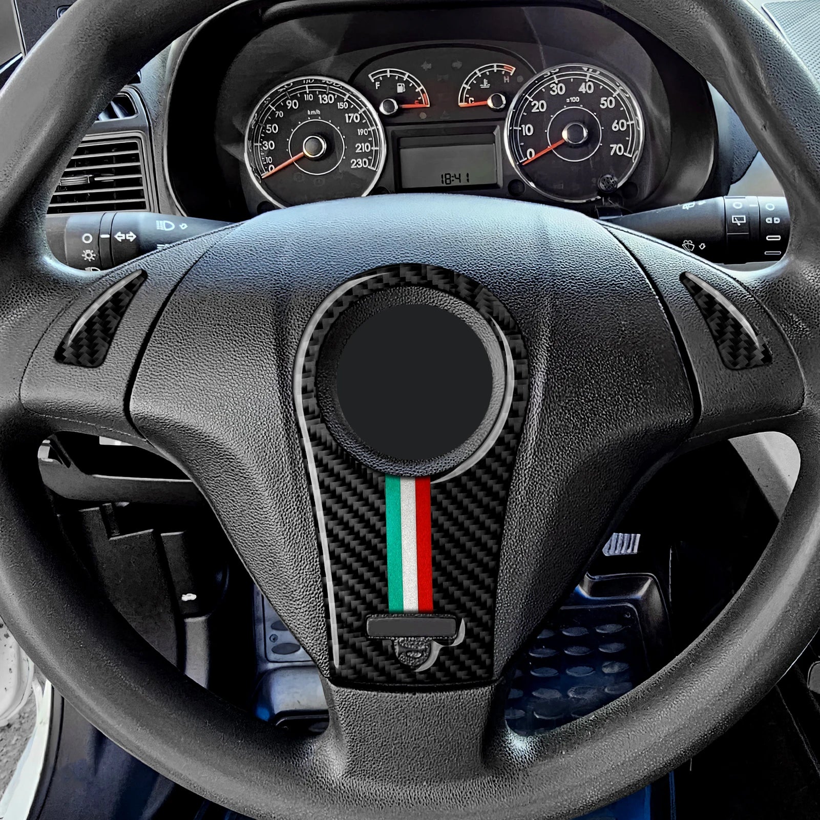(NOT SOLD TO USA) Carbon Fiber Steering Panel Trim for Fiat Grande Punto 199 – Car Accessories | MotorWorld Marketplace