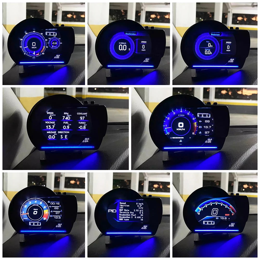 A501 OBD2 HUD Turbo Gauge, RPM, Water/Oil Temp, Alarm – Car Accessories | MotorWorld Marketplace
