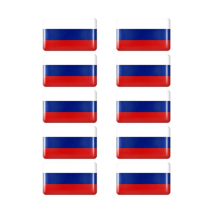 10pcs Epoxy Flag Badge Decals UAE, NL, RU, BR, IT, TH