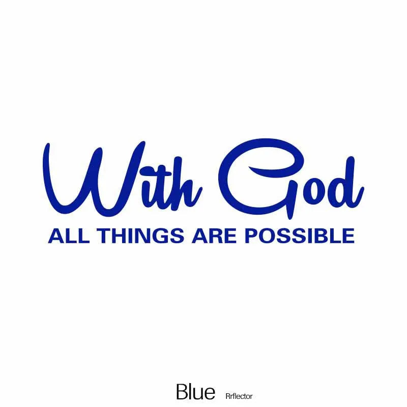 WITH GOD ALL THINGS Car Decal – Christian Auto Sticker
