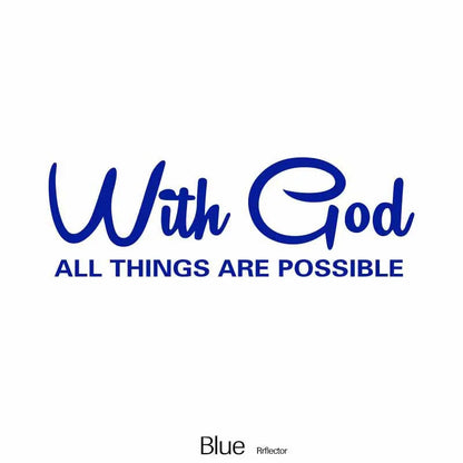 WITH GOD ALL THINGS Car Decal – Christian Auto Sticker
