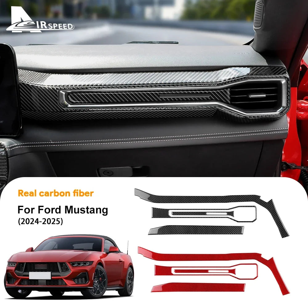 Real Carbon Fiber Console Trim for Mustang GT 2024-2026 – Car Accessories | MotorWorld Marketplace