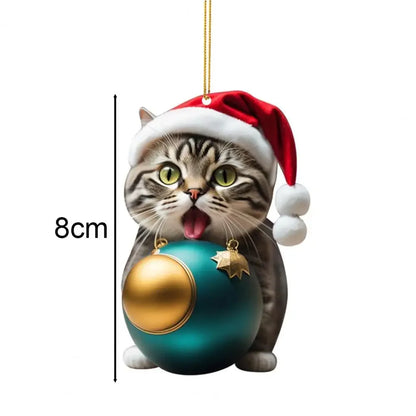 10PCS Cartoon Cat Car Pendants – Pro Interior Xmas Decor Set