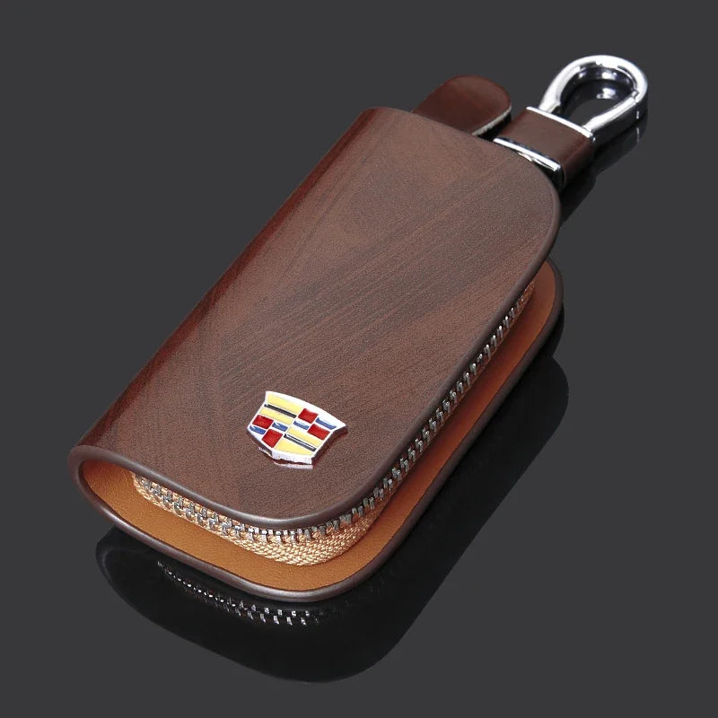 (NOT SOLD TO USA) Luxury Leather Key Wallet for Cadillac ATS CT6 XT4 Escalade Brown – Car Accessories | MotorWorld Marketplace