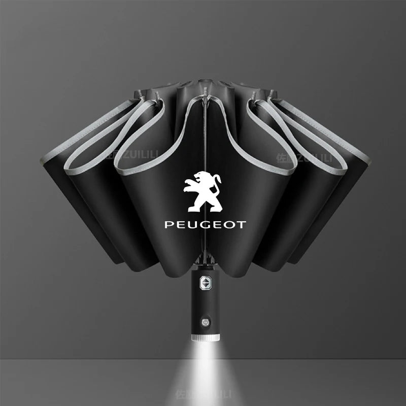 Peugeot Auto Folding Windproof Rain Umbrella