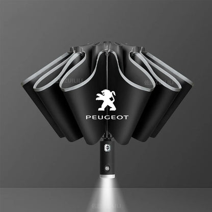 Peugeot Auto Folding Windproof Rain Umbrella