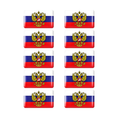 10pcs Epoxy Flag Badge Decals UAE, NL, RU, BR, IT, TH