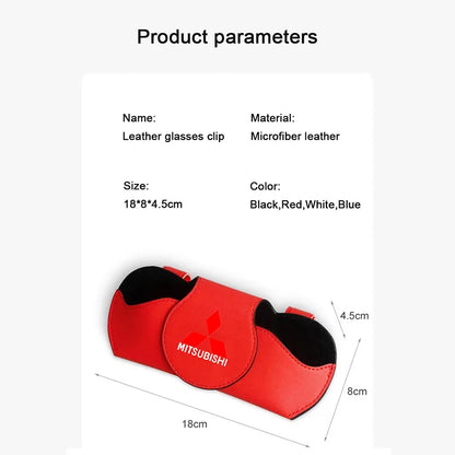 Premium Suede Sun Visor Glasses Case for Mitsubishi