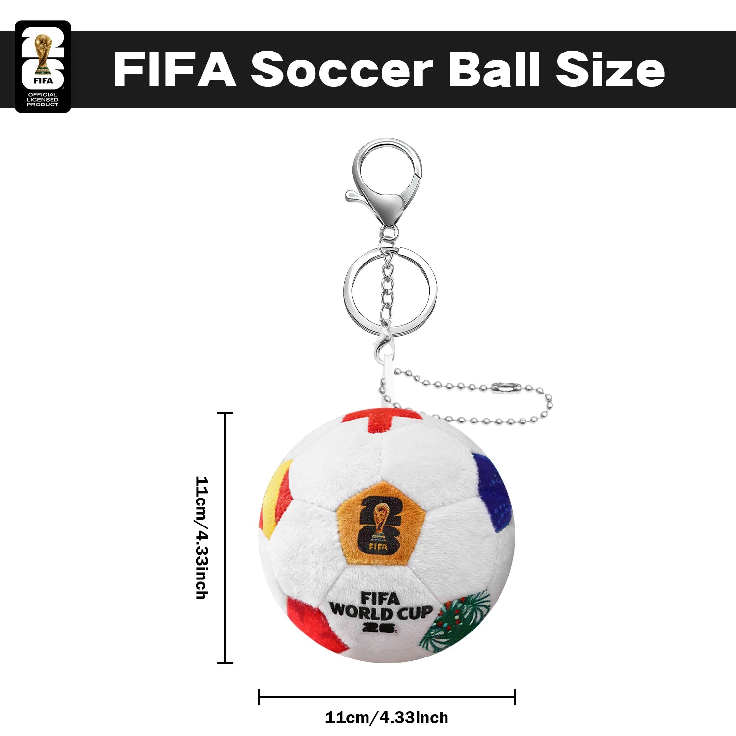 Official Authentic 2026 FIFA World Cup Soccer Ball Plush Keychain, World Cup Soccer Ball Backpack Charm, Rearview Mirror Pendant – Car Accessories | MotorWorld Marketplace