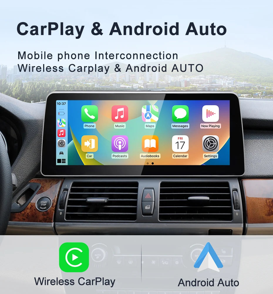 "2024 12.3" Android System with Wireless CarPlay for BMW X5/X6 – GPS Navigation