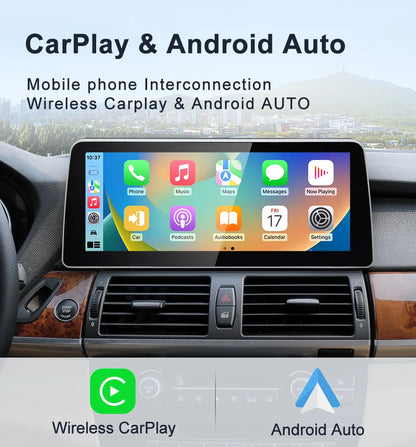 Système Android 12.3 pouces 2024 avec CarPlay sans fil pour BMW X5/X6 - Navigation GPS