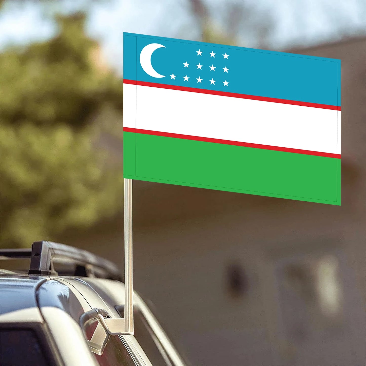 Uzbekistan Car Flag – 100% Durable Polyester