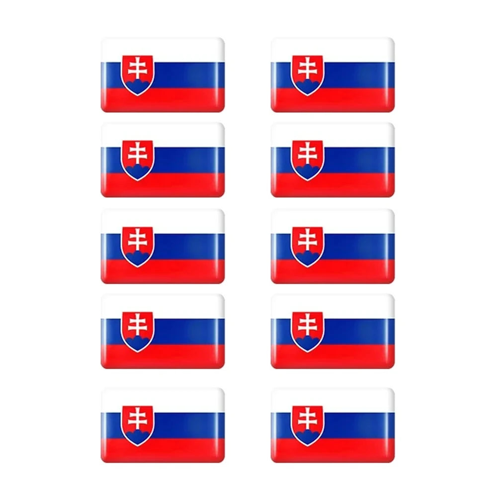 10pcs Epoxy Flag Badge Decals UAE, NL, RU, BR, IT, TH