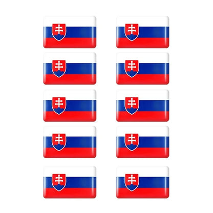 10pcs Epoxy Flag Badge Decals UAE, NL, RU, BR, IT, TH