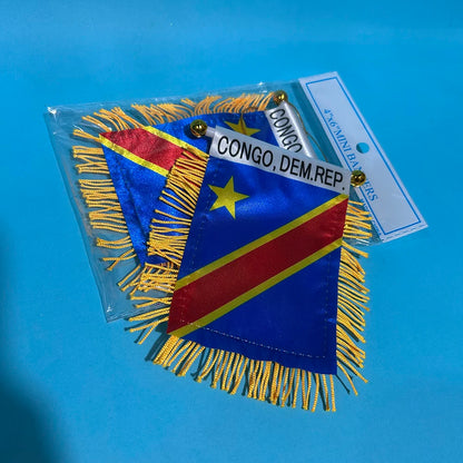 Congo Car Window Flag 8x12cm Double-Sided Polyester
