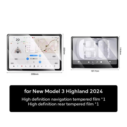 Tesla Model Y 2025 & Model 3 2024 Tempered Glass Protectors