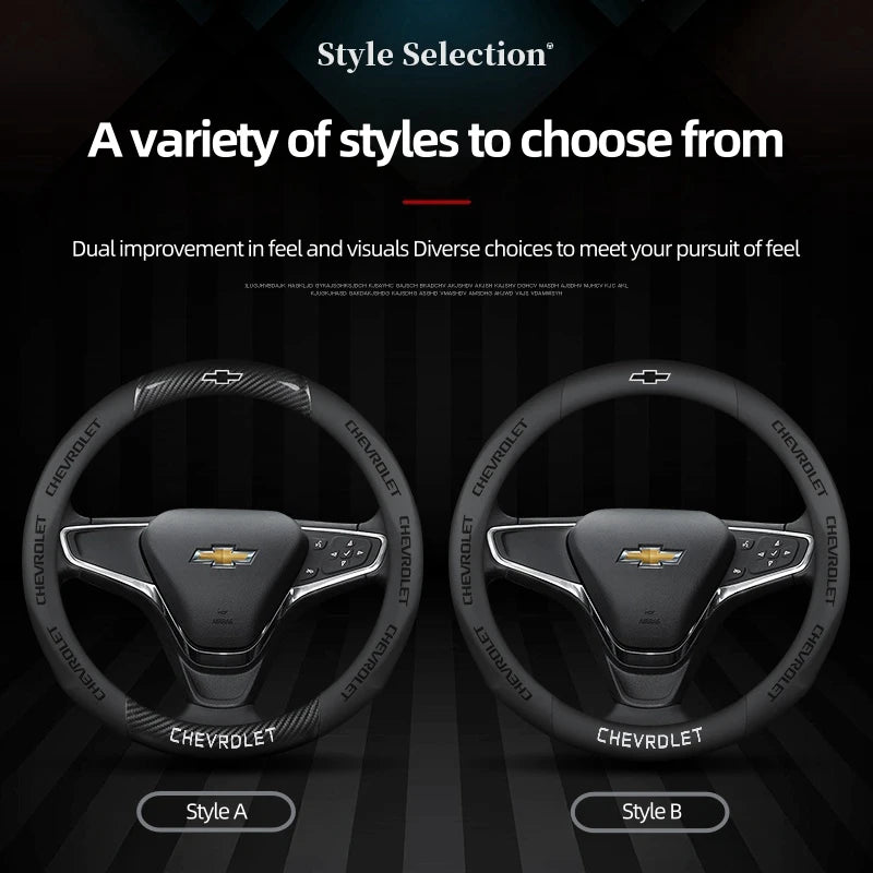 Housse de volant en daim et fibre de carbone pour Chevrolet Cruze Bolt
