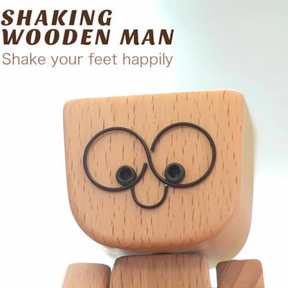 Handmade Shaking Wooden Man - Pro Car Dashboard Xmas Decor
