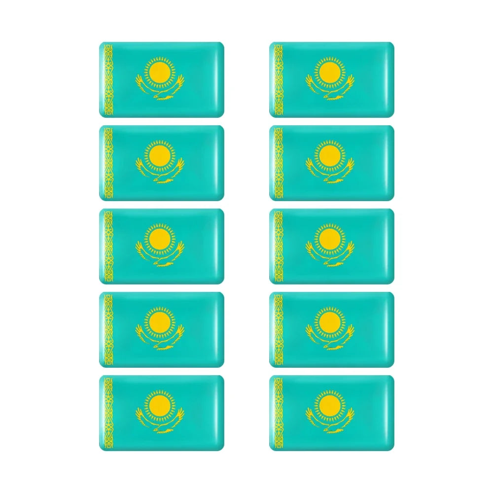 10pcs Epoxy Flag Badge Decals UAE, NL, RU, BR, IT, TH