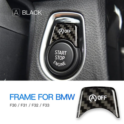 BMW 3/4 Series Carbon Fiber Start Stop Button Trim Sticker Black – Car Accessories | MotorWorld Marketplace