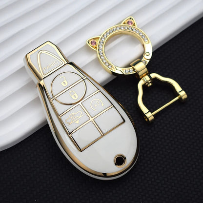 TPU 5-Button Key Cover for Chrysler Dodge Jeep Fiat—Durable