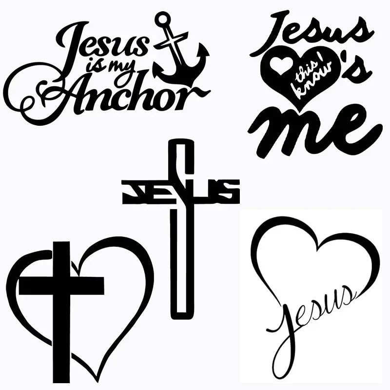 Christian Jesus Cross Car Sticker – Durable Vinyl Decal