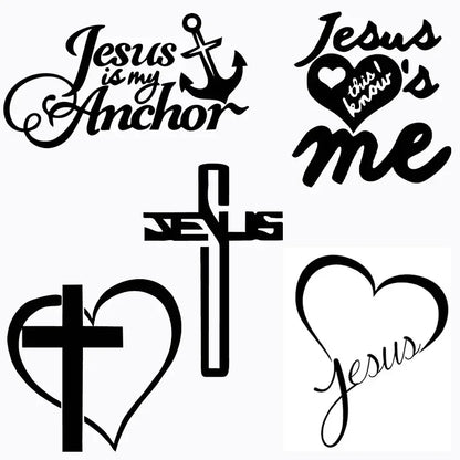 Christian Jesus Cross Car Sticker – Durable Vinyl Decal
