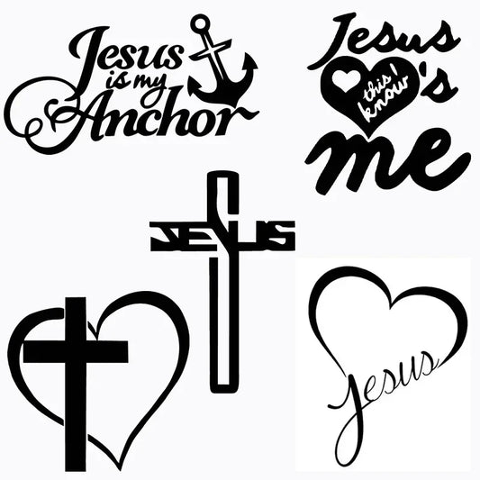 Christian Jesus Cross Car Sticker – Durable Vinyl Decal