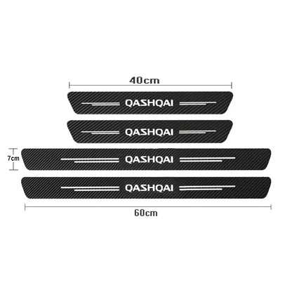 4pcs Carbon Fiber Door Sill Protectors for Nissan Qashqai
