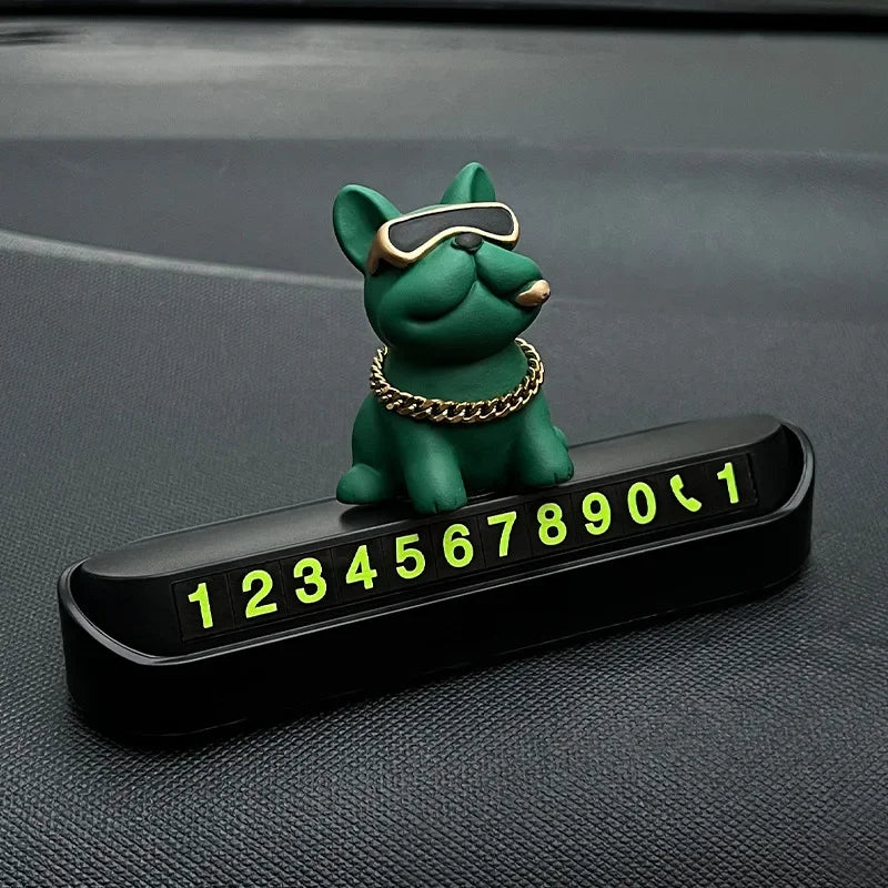 Bulldog Car Parking Plate | Cute Dashboard Decor Gift – Car Accessories | MotorWorld Marketplace
