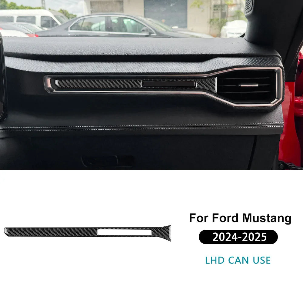 Real Carbon Fiber Console Trim for Mustang GT 2024-2026 Type A For LHD Black – Car Accessories | MotorWorld Marketplace