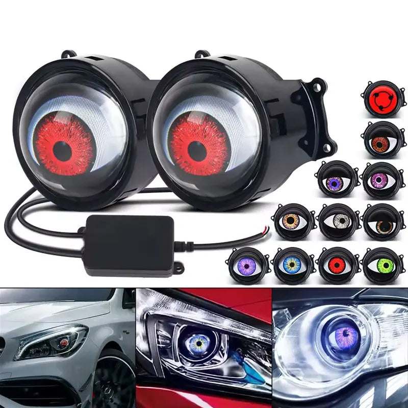 3" LED Devil Eye Headlight, 33 Modes, 3D Lens, Remote Control – Car Accessories | MotorWorld Marketplace