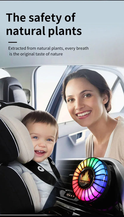 Éclairage musical RVB et purificateur d'air pour voiture - Ambiance sonore contrôlée
