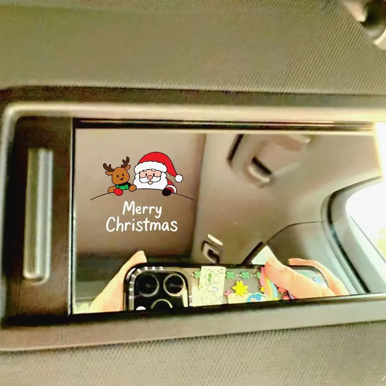 Christmas Santa & Reindeer Stickers for Mirrors & Devices