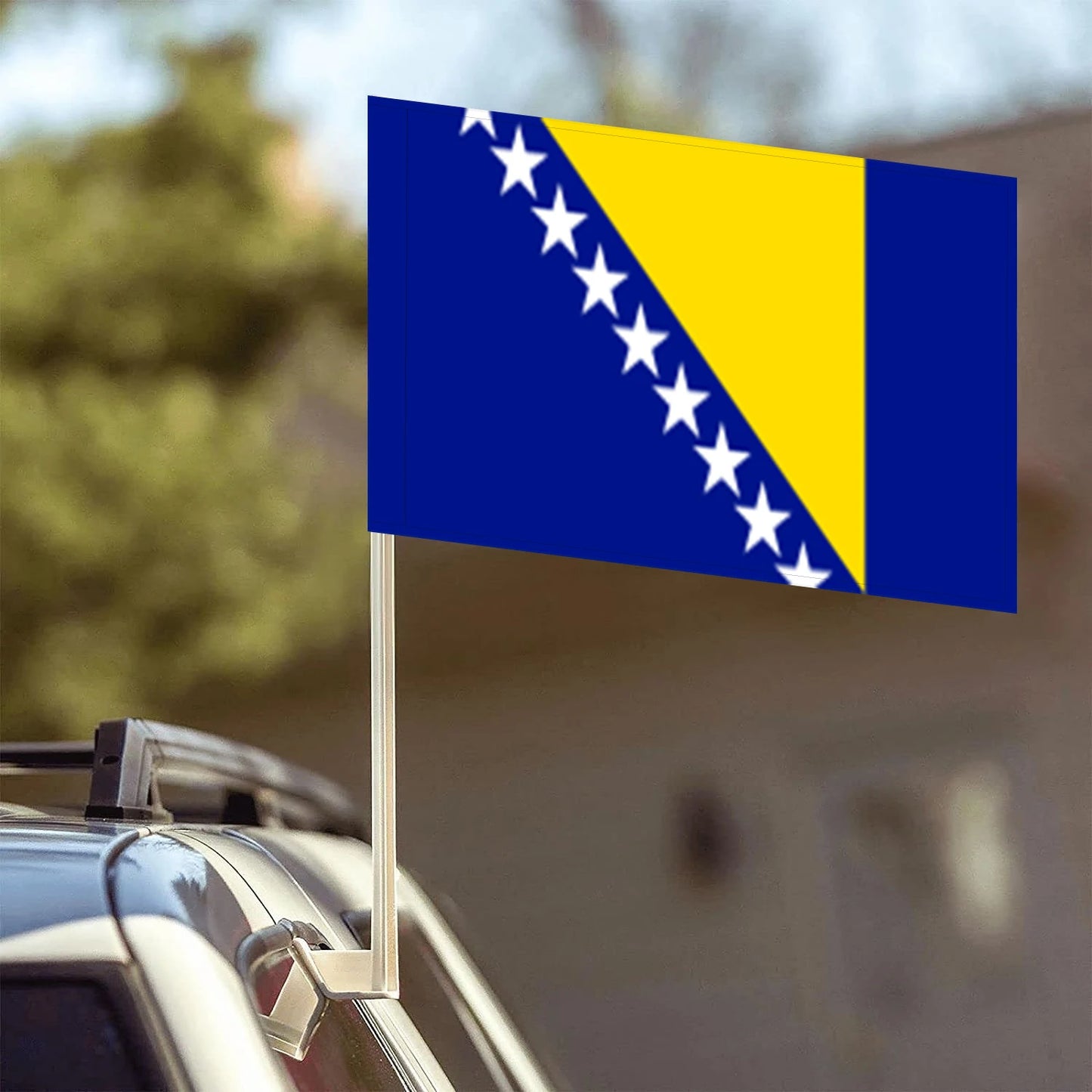 Bosnia Car Flag - 100% Polyester, Pro Quality