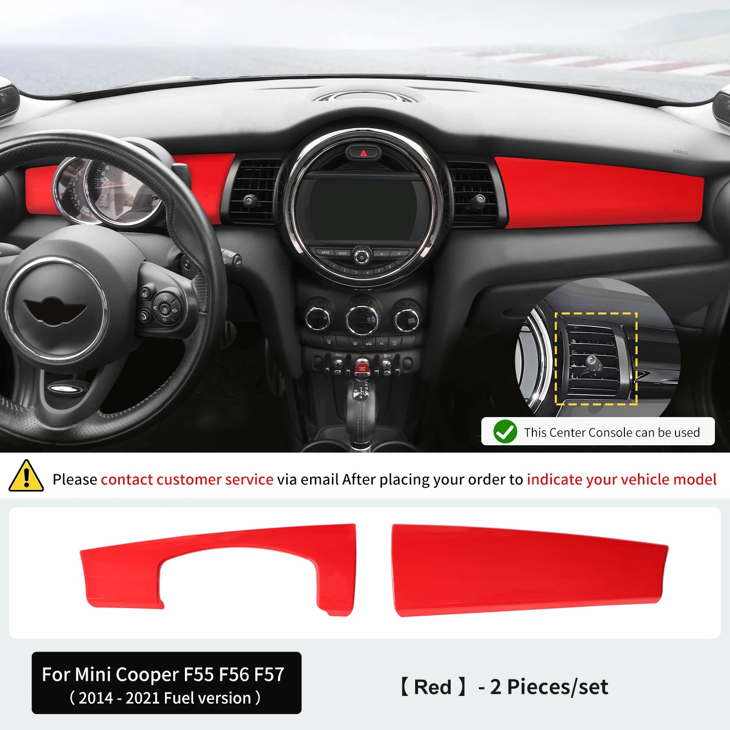 Premium ABS Leather Dashboard Shell for Mini F55/F56/F57 Red – Car Accessories | MotorWorld Marketplace