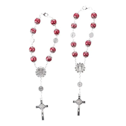 4pcs 10mm Alloy Glass Car Rosary Beads Pendant – 5 Colors