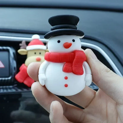 3D Christmas Car Air Vent Aroma Clip – Santa & Elk Resin Decor