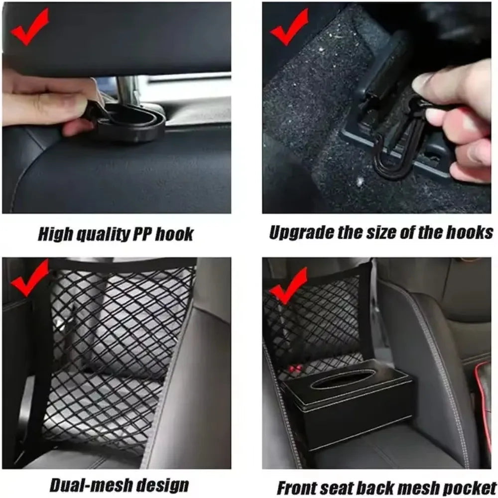 Pet Car Barrier Mesh Net with Auto Storage – Back Seat Guard – Car Accessories | MotorWorld Marketplace